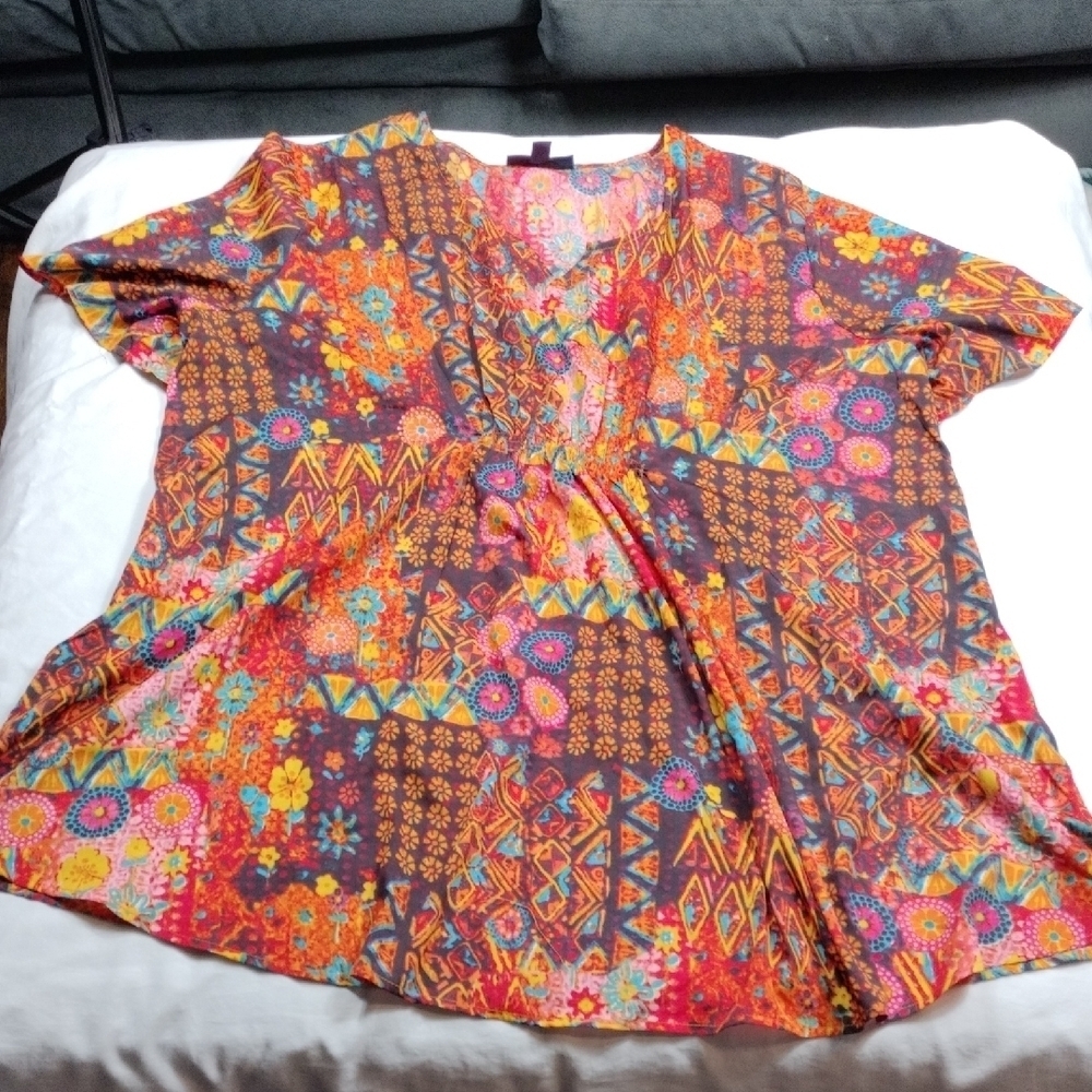 Roaman's Neon Colored Top Size 22W